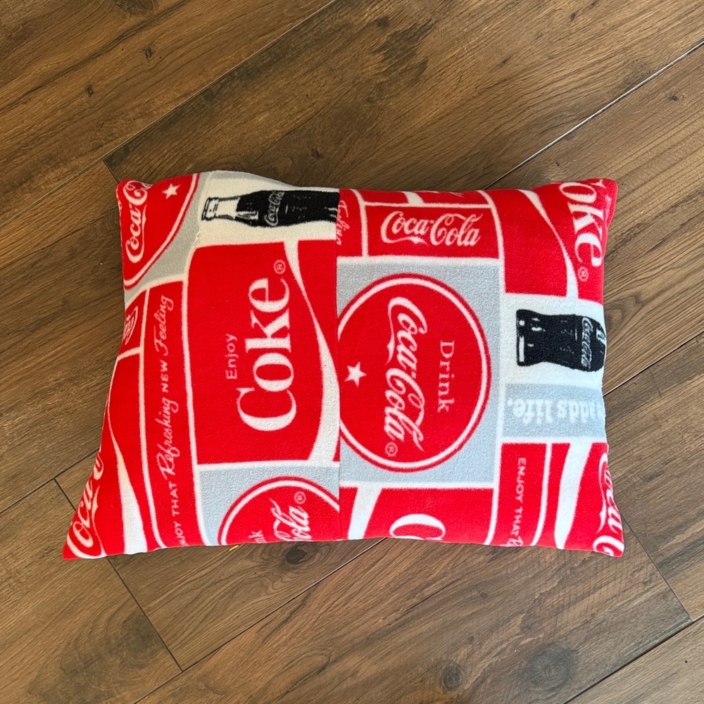 Coca-Cola Red and Black Patterned Cushion 22 x 16